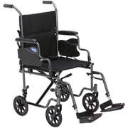 Invacare Transport Wheelchair w/19" Seat, Flip-Back Removable Arms, Seatbelt, Swing-Away Footrests - Black