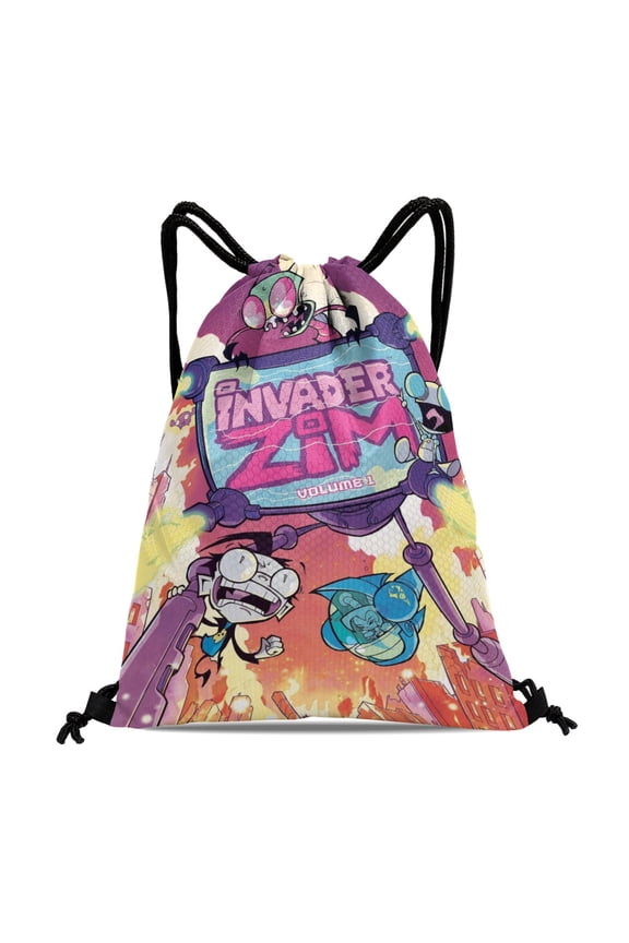 Invader Drawstring Backpack Bag Party Favors Goodies Merch Gym Waterproof Swimming Beach Fans
