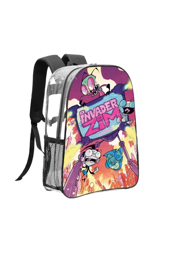 Invader Pattern Transparent Backpack Lightweight And fashionable Showcasing Personality And Leading The Trend
