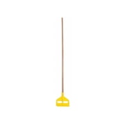 Rubbermaid Commercial FGH116000000 Invader 1 in. x 60 in. Side-Gate Wood Wet-Mop Handle - Natural/Yellow