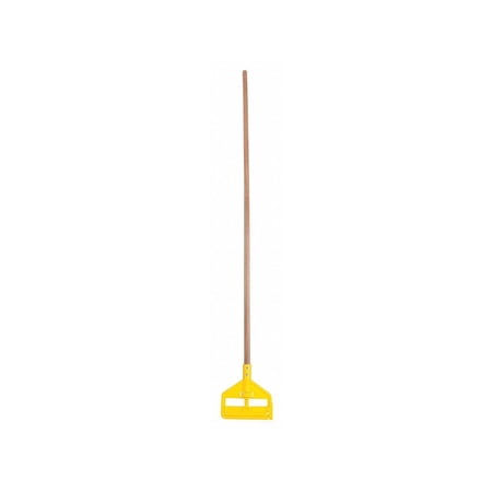 Rubbermaid Commercial FGH116000000 Invader 1 in. x 60 in. Side-Gate Wood Wet-Mop Handle - Natural/Yellow