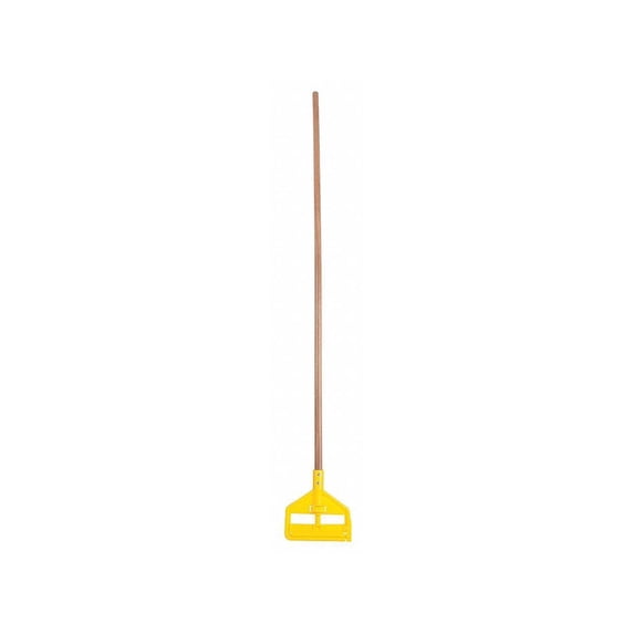 Rubbermaid Commercial FGH116000000 Invader 1 in. x 60 in. Side-Gate Wood Wet-Mop Handle - Natural/Yellow