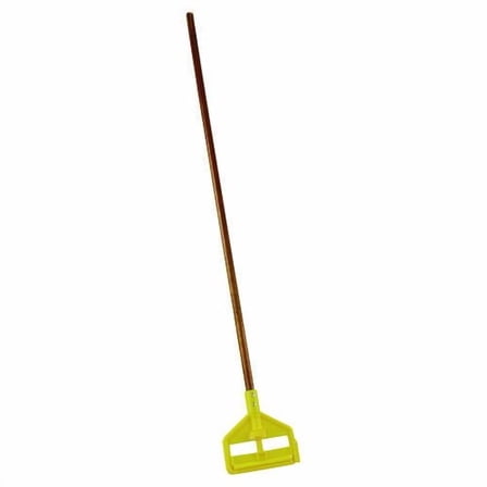 Invader Wood Side-Gate Wet-Mop Handle, 54", Natural/yellow | Bundle of 2