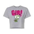 thumbnail image 1 of Invader ZIM - GIR Drinking and Sticking Tongue Out - Juniors Cropped Cotton Blend T-Shirt, 1 of 5