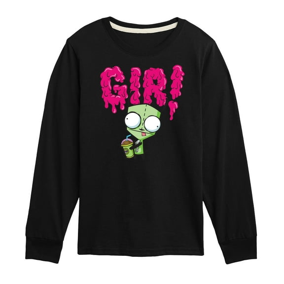 Invader ZIM - GIR Drinking with Slime on His Name - Toddler And Youth Short Sleeve Graphic T-Shirt