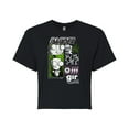 thumbnail image 1 of Invader ZIM - GIR Holding a Pig in the Air - Juniors Cropped Cotton Blend T-Shirt, 1 of 5