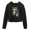 thumbnail image 1 of Invader ZIM - GIR Holding a Pig in the Air - Juniors Cropped Pullover Hoodie, 1 of 5
