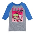 thumbnail image 1 of Invader ZIM - GIR I Love You Piggy - Toddler And Youth Raglan Graphic T-Shirt, 1 of 4
