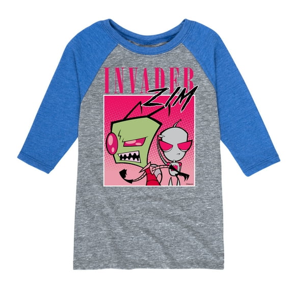 Invader ZIM - GIR I Love You Piggy - Toddler And Youth Raglan Graphic T-Shirt
