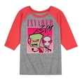 thumbnail image 1 of Invader ZIM - GIR I Love You Piggy - Toddler And Youth Raglan Graphic T-Shirt, 1 of 6
