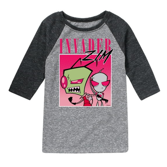 Invader ZIM - GIR I Love You Piggy - Toddler And Youth Raglan Graphic T-Shirt