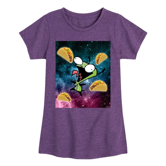 Invader ZIM - GIR Loves Tacos in Space - Toddler And Youth Girls Short Sleeve Graphic T-Shirt