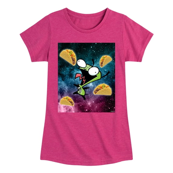 Invader ZIM - GIR Loves Tacos in Space - Toddler And Youth Girls Short Sleeve Graphic T-Shirt