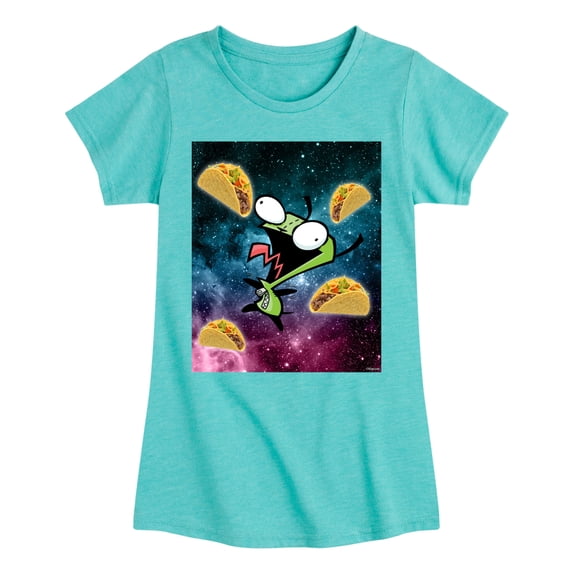 Invader ZIM - GIR Loves Tacos in Space - Toddler And Youth Girls Short Sleeve Graphic T-Shirt