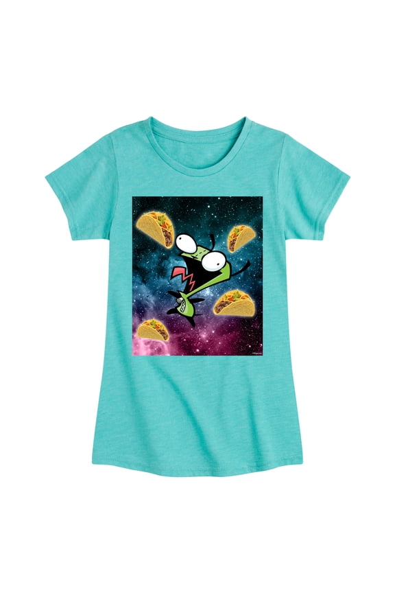 - GIR Loves Tacos in Space - Toddler And Youth Girls Short Sleeve Graphic T-Shirt