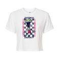 thumbnail image 1 of Invader ZIM - GIR Screaming Destroy - Checkered Board Retro Style - Juniors Cropped Cotton Blend T-Shirt, 1 of 5