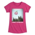 thumbnail image 1 of Invader ZIM - GIR Sitting on Flying Pig - I Want to Believe - Toddler And Youth Girls Short Sleeve Graphic T-Shirt, 1 of 5