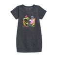 thumbnail image 1 of Invader ZIM - GIR and Pig - Retro Style - Toddler And Youth Girls Fleece Dress, 1 of 4