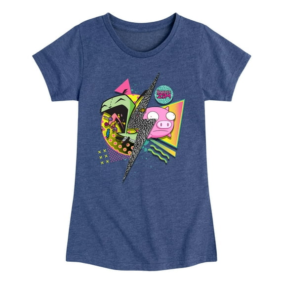 Invader ZIM - GIR and Pig - Retro Style - Toddler And Youth Girls Short Sleeve Graphic T-Shirt