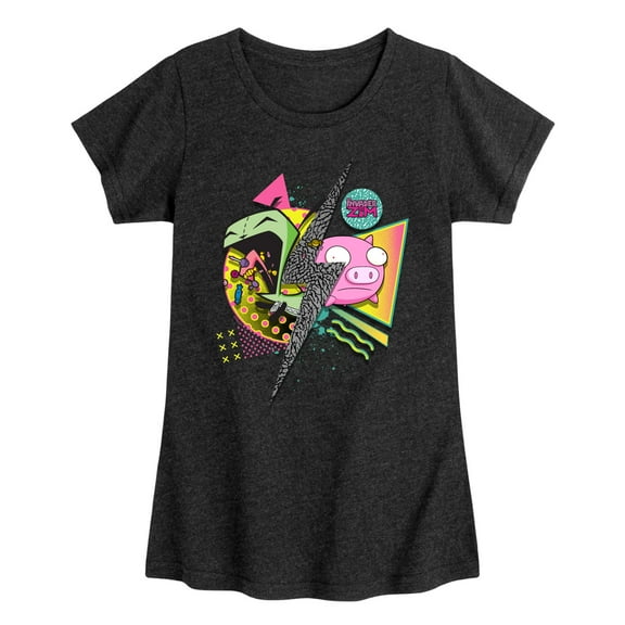 Invader ZIM - GIR and Pig - Retro Style - Toddler And Youth Girls Short Sleeve Graphic T-Shirt