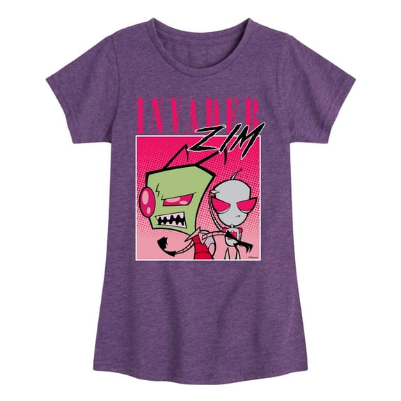 Invader ZIM - GIR and ZIM - Retro Style - Toddler And Youth Girls Short Sleeve Graphic T-Shirt