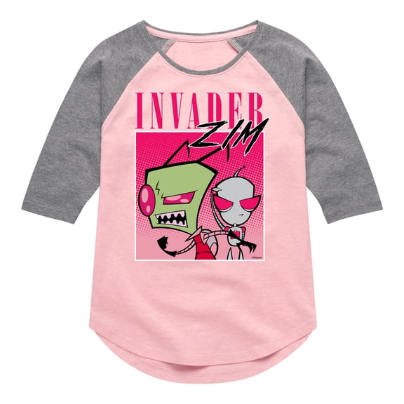 Invader ZIM - GIR and ZIM - Retro Style - Toddler And Youth Girls Short Sleeve Graphic T-Shirt