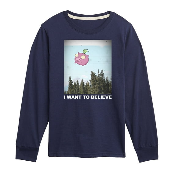 Invader ZIM - Gir Riding A Flying Pig - I Want To Believe - Toddler And Youth Short Sleeve Graphic T-Shirt