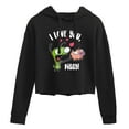 thumbnail image 1 of Invader ZIM - I Love You Piggy - Hearts - Juniors Cropped Pullover Hoodie, 1 of 5