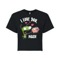 thumbnail image 1 of Invader ZIM - I Love You Piggy - Juniors Cropped Cotton Blend T-Shirt, 1 of 5
