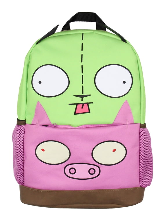 Invader ZIM TV Show Gir And Pig Character Faces Bag Tote Backpack For Daily Use 16"