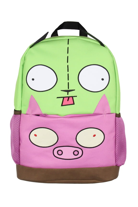 Invader ZIM TV Show Gir And Pig Character Faces Bag Tote Backpack For Daily Use 16"