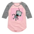 thumbnail image 1 of Invader ZIM - ZIM Happily Sticking His Tongue Out - You Gonna Make Biscuits - Toddler And Youth Girls Raglan Graphic T-Shirt, 1 of 5