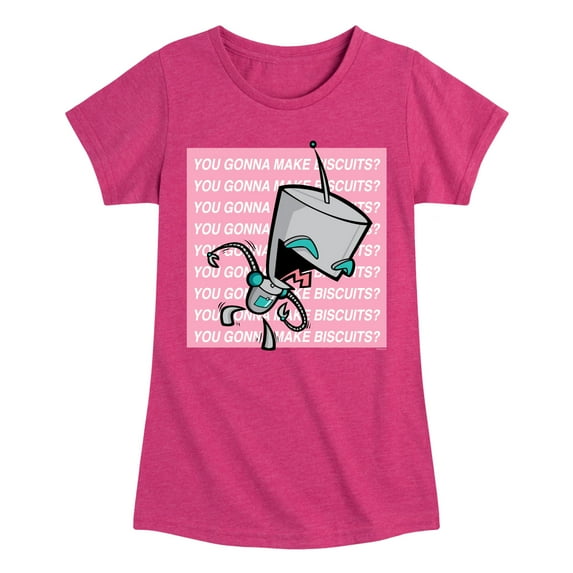 Invader ZIM - ZIM Happily Sticking His Tongue Out - You Gonna Make Biscuits - Toddler And Youth Girls Short Sleeve Graphic T-Shirt