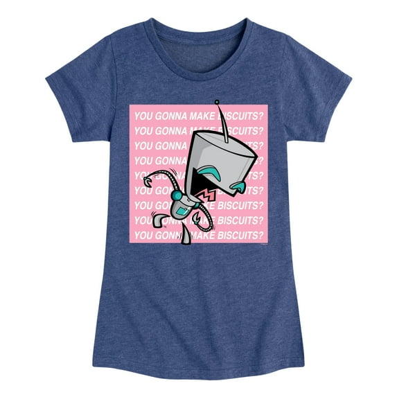 Invader ZIM - ZIM Happily Sticking His Tongue Out - You Gonna Make Biscuits - Toddler And Youth Girls Short Sleeve Graphic T-Shirt