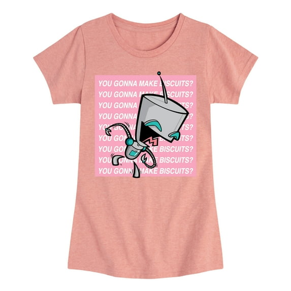 Invader ZIM - ZIM Happily Sticking His Tongue Out - You Gonna Make Biscuits - Toddler And Youth Girls Short Sleeve Graphic T-Shirt