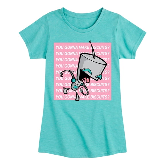 Invader ZIM - ZIM Happily Sticking His Tongue Out - You Gonna Make Biscuits - Toddler And Youth Girls Short Sleeve Graphic T-Shirt