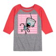 thumbnail image 1 of Invader ZIM - ZIM Happily Sticking His Tongue Out - You Gonna Make Biscuits - Toddler And Youth Raglan Graphic T-Shirt, 1 of 6