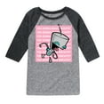 thumbnail image 1 of Invader ZIM - ZIM Happily Sticking His Tongue Out - You Gonna Make Biscuits - Toddler And Youth Raglan Graphic T-Shirt, 1 of 4