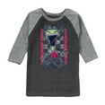 thumbnail image 1 of Invader ZIM - ZIM Screaming Destroy - Checkered Board Background - Toddler And Youth Raglan Graphic T-Shirt, 1 of 6
