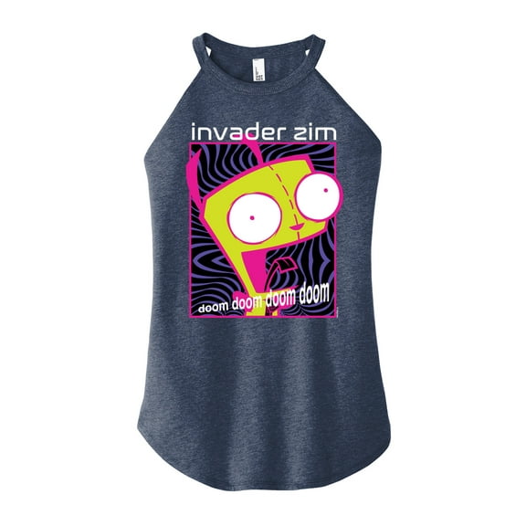 Invader ZIM - ZIM Yelling - Doom Doom Doom - Juniors High Neck Tank Top