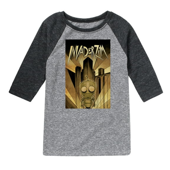 Invader ZIM - ZIM in Gold Metropolis - Toddler And Youth Raglan Graphic T-Shirt