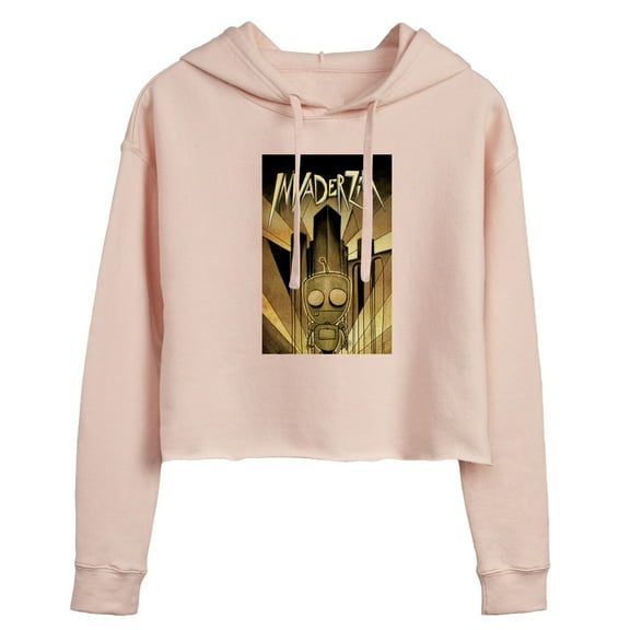 Invader ZIM - ZIM in Golden Metropolis - Juniors Cropped Pullover Hoodie
