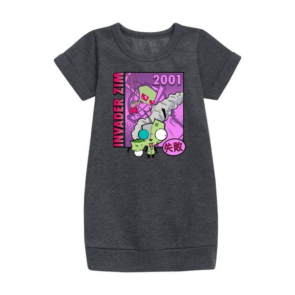 Invader ZIM - ZIM with Kanji Failure - 2001 - Toddler And Youth Girls Fleece Dress