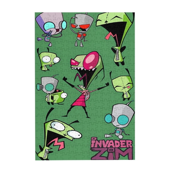 Invader Zim 300 Piece Puzzles,Wooden Jigsaw Puzzle,Home Decor Birthday Party Gift,Fun And Challenging Family Games
