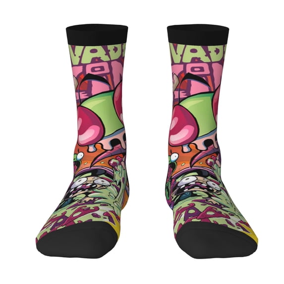 Invader Zim Adult Socks Breathable Cozy Soft Crew Socks Novelty Casual Calf Stockings For Men Women