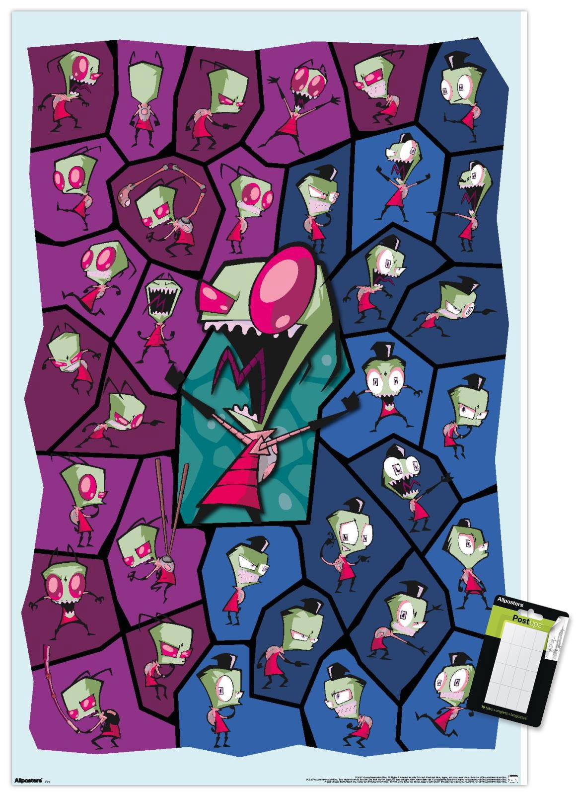 Invader Grid Invader Zim - Alien Invasion Grid Wall Poster, 22.375