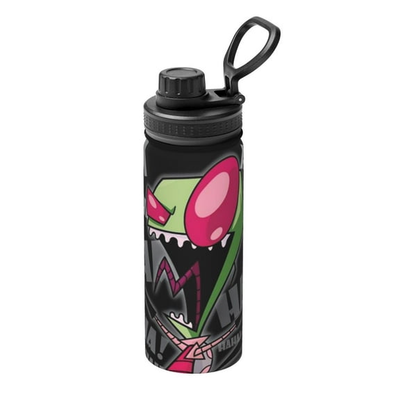 Invader Zim Animation Sports Insulated Water Bottles Kettle Stainless Steel Portable Cup18OZ For Travel Gym School