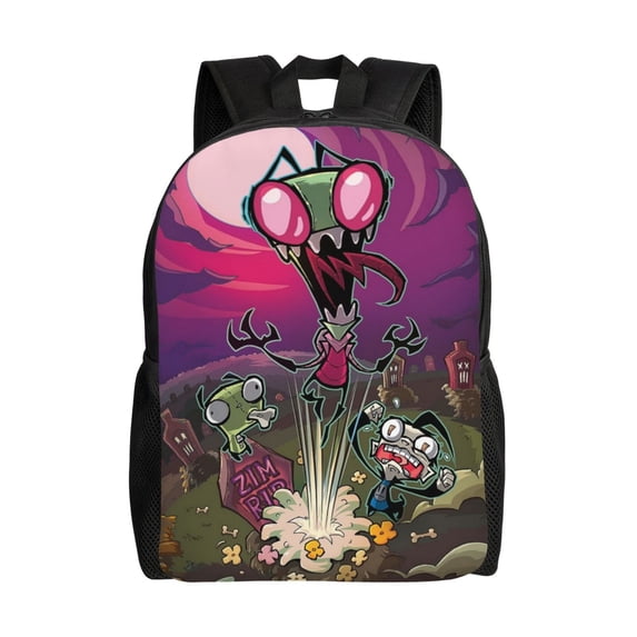 Invader Zim Backpack Lightweight Unisex Basic Daypack Bookbag Laptop Satchel Rucksack For Travel School Office Daily