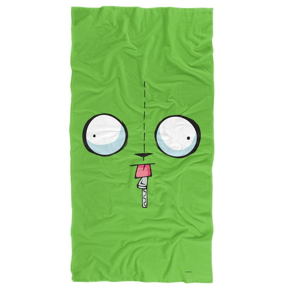 Invader Zim Beach Towel, 30"x60", Invader Zim Gir Face Beach Towel