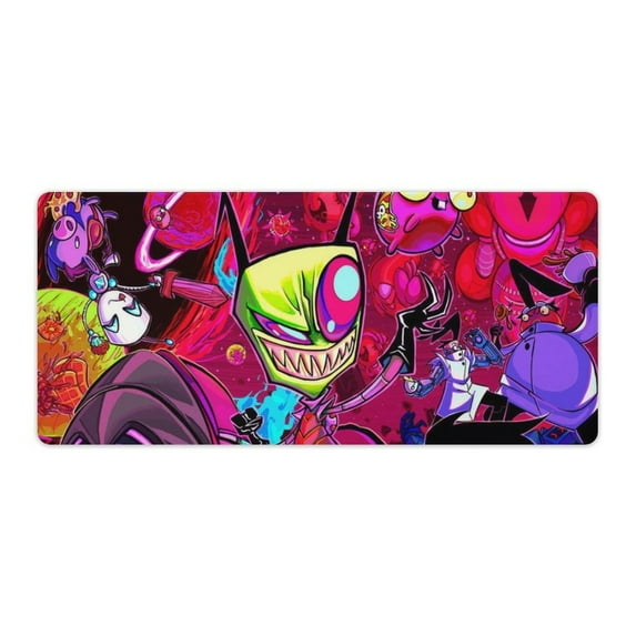 Invader Zim Cartoon Mouse Pad Extended Gaming No-sliped Large Desk Mat Stitched Edge Keyboard Mat Mousepad